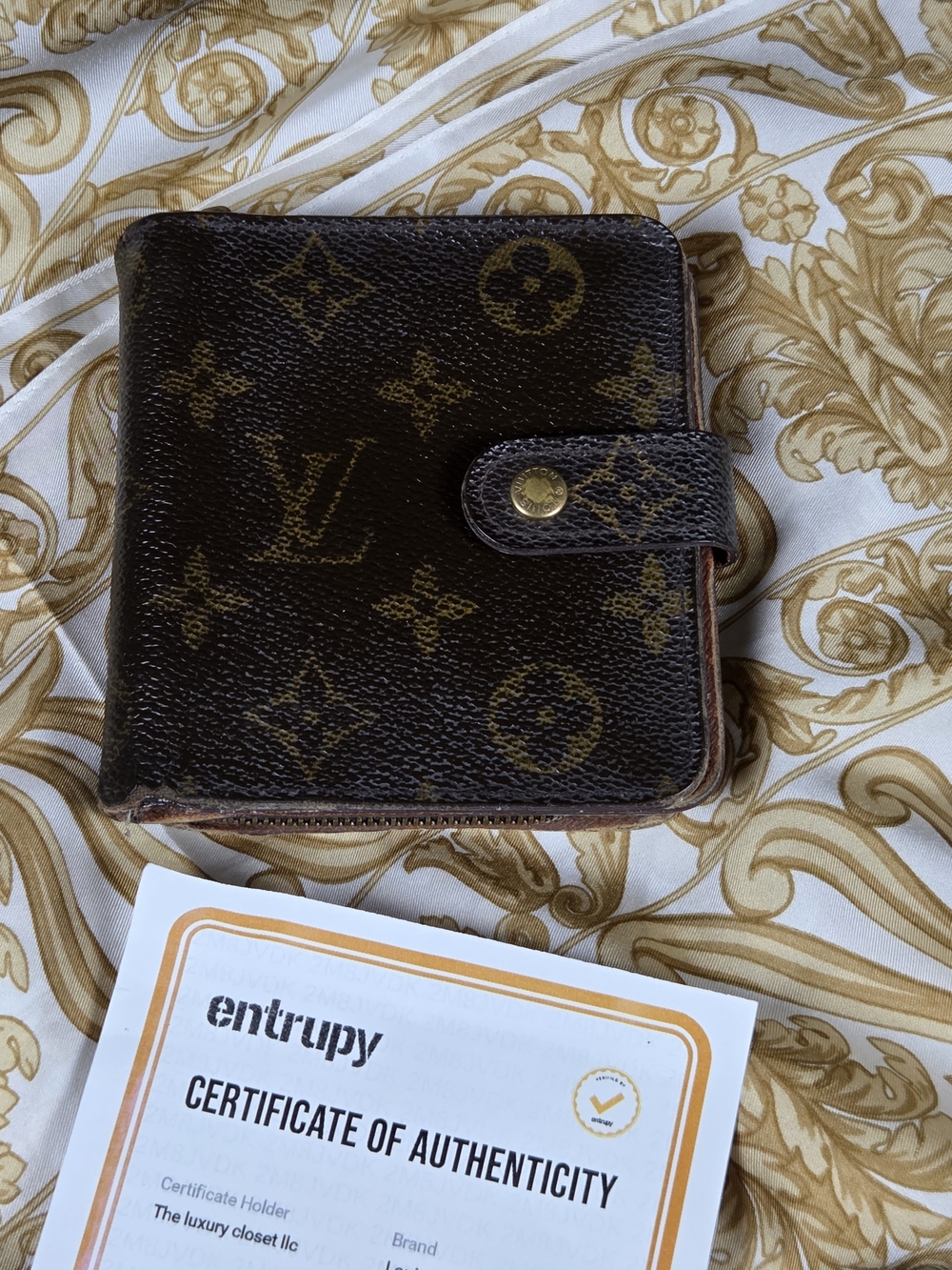 Authentic Louis Vuitton Monogram Compact Zip Wallet | Entropy COA | Vintage